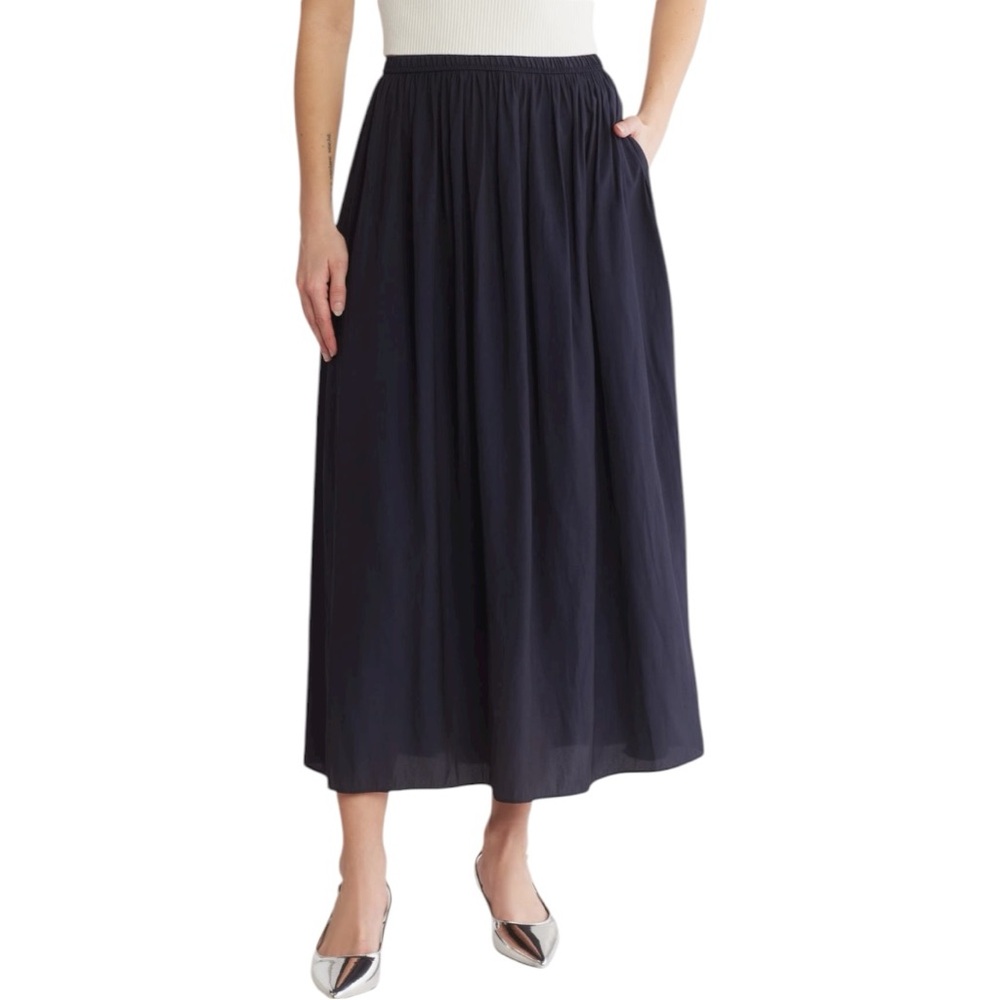 T Tahari Pull On Maxi Skirt Navy Blue XL